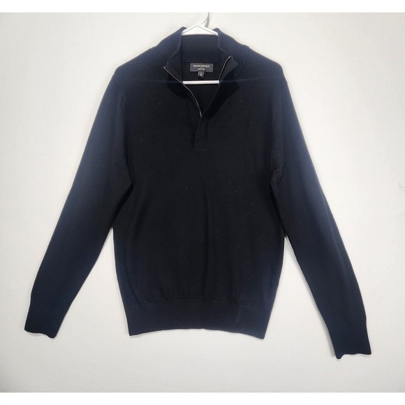 Banana Republic Other - Banana Republic Men's Black Merino Wool  Preppy Minimalist Sweater Size S